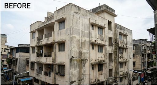 Before waterproofing - Exterior Waterproofing Mumbai Thane Bhiwandi